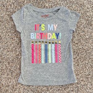 Cat & Jack Gray Birthday Candle Kids T-Shirt